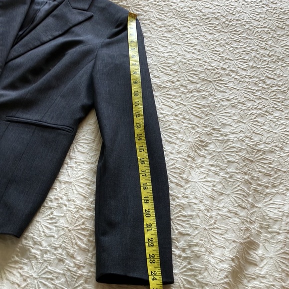 Just listed💋 classic black gray w/ light white line throughout 2 button blazer - Picture 13 of 16